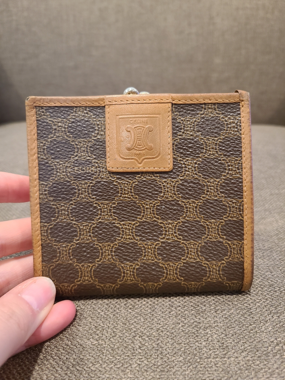 Vintage Celine Macadam Triomphe compact wallet